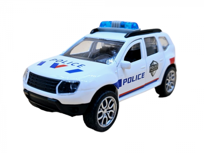 Masinuta metalica Politie Dacia Duster,Se deschid usile, Sunete si lumini, 11cm, Replica [1]