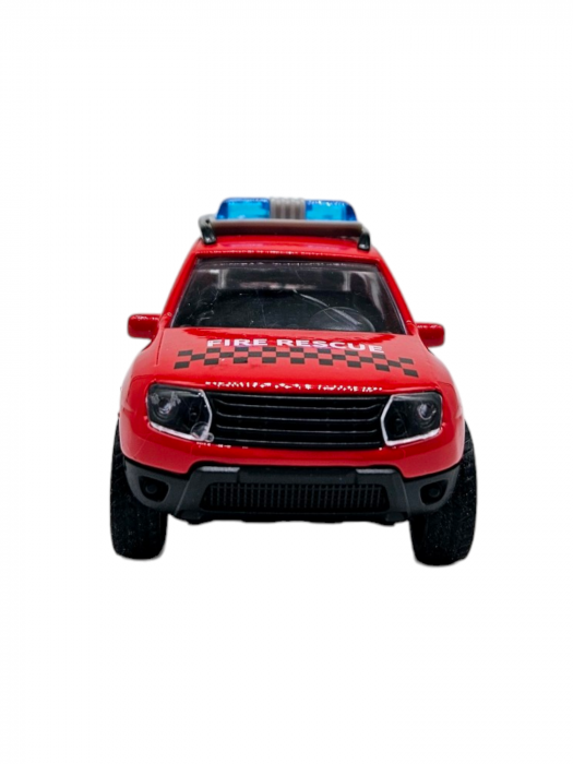 Masinuta metalica Pompieri Dacia Duster,Se deschid usile, Sunete si lumini, 11cm, Replica [3]