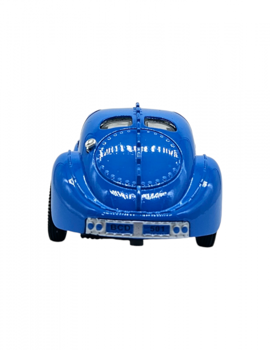 Masinuta metalica tip Bugatti Atlantic, Sunete realistice, Usile se deschid, Farurile lumineaza, Baterii incluse, Albastru, 17cm, Scara 1:28 [5]