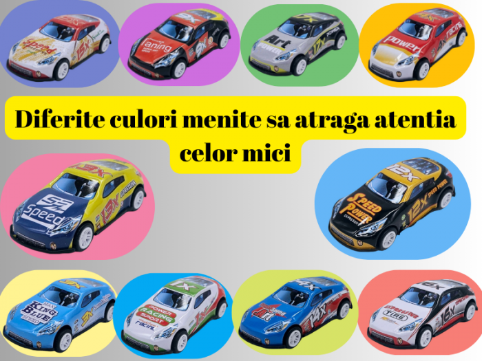 Set 10 masinute din aliaj, Functie pull-back, Multicolor, Scara 1:64 [4]