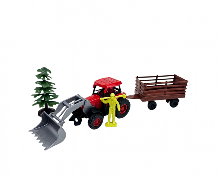Set 12 piese Ferma, Tractoare agricole, Remorci, Fermieri, alte accesorii, Jucarii educative si interactive, +3ani, plastic, ERGINO® [10]