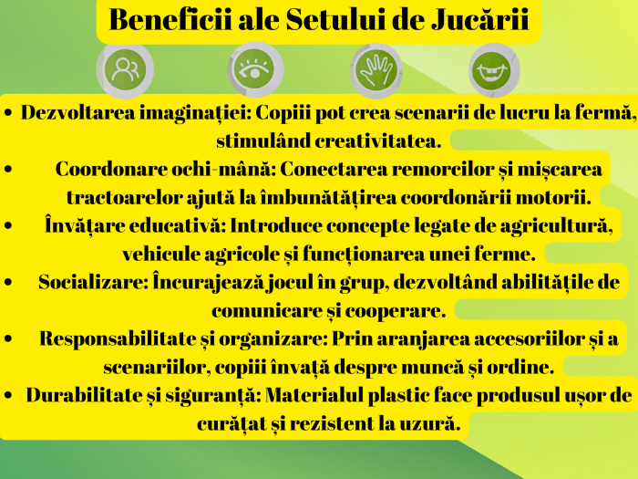 Set 12 piese Ferma, Tractoare agricole, Remorci, Fermieri, alte accesorii, Jucarii educative si interactive, +3ani, plastic, ERGINO® [7]