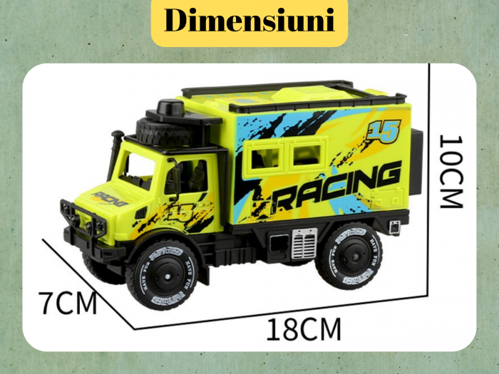 Set 2 camioane off-road, Culori vibrante, 18 cm, Plastic, +3 ani, ERGINO® [3]