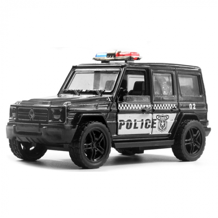 Set 4 masini de interventie din metal, Sunete si lumini, Se deschid usile, Functie pull-back, Ambulanta, Politie, Pompieri, Armata, 11cm [13]