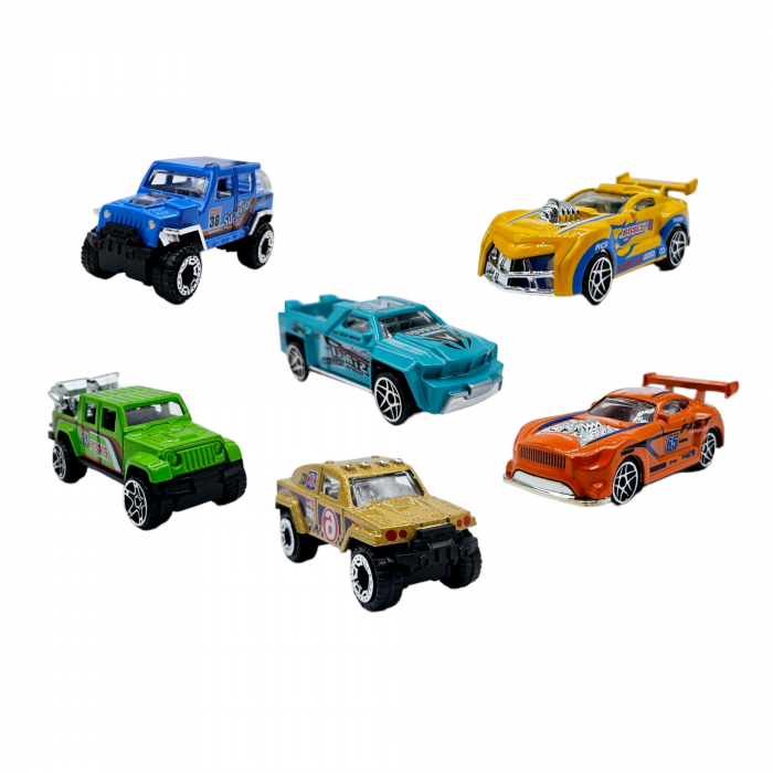 Set 6 masinute din metal, Modele diferite, 7cm, Multicolor [1]