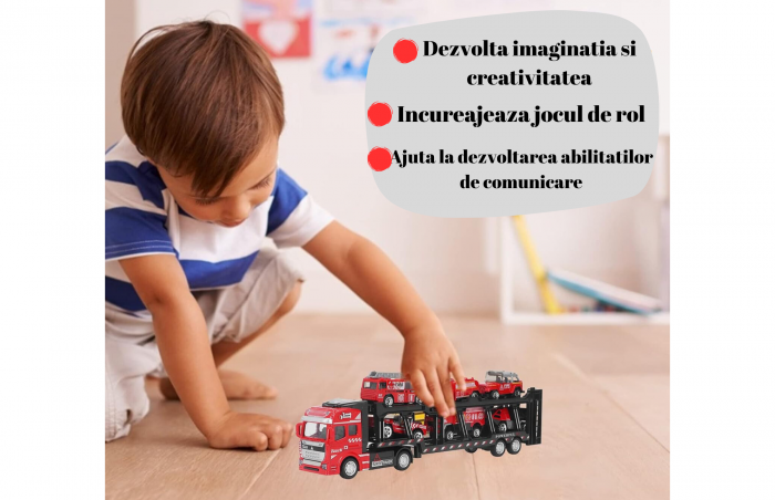 Camion Transportator cu 8 Mașinuțe - Depozitare și Joacă Interactivă [7]