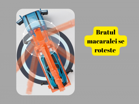 Camion din metal cu macara si platforma extensibila, O masinuta transportabila, Sunete si Lumini, Usile se deschid, 23 cm [2]