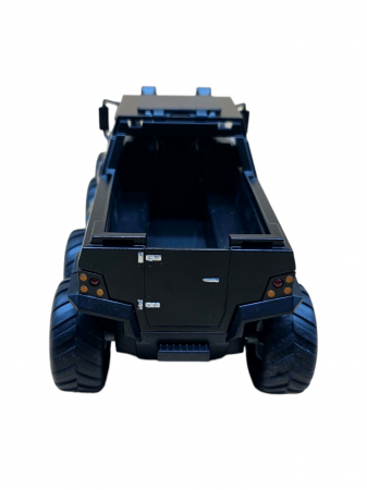Camion din metal Swat Politie, 3 sunete realistice, Farurile, girofarele si stopurile lumineaza, Usile, capota si trapa se deschid, baterii incluse, 19cm, Negru [8]