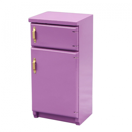 Mobilier casuta papusilor - Frigiderpentru casuta papusilor, Lemn, Mov, scara 1:12