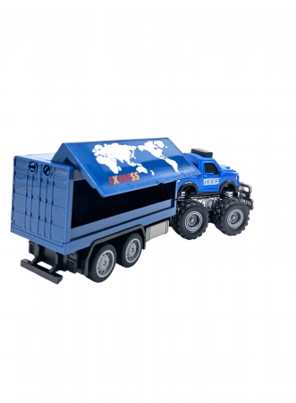 Jeep Metalic off-road cu Remorca Cargo, Functie Pull-Back, Albastru, 20cm, +3 ani, ERGINO® [8]