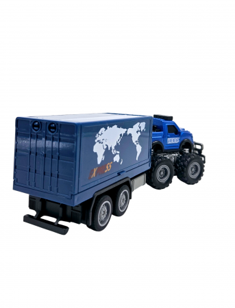 Jeep Metalic off-road cu Remorca Cargo, Functie Pull-Back, Albastru, 20cm, +3 ani, ERGINO® [6]