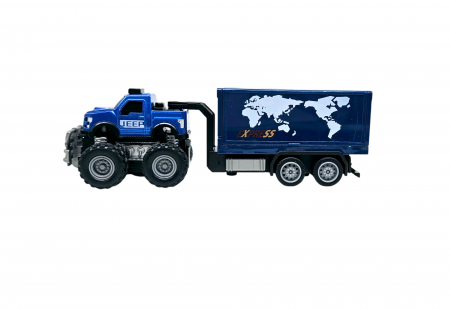 Jeep Metalic off-road cu Remorca Cargo, Functie Pull-Back, Albastru, 20cm, +3 ani, ERGINO® [5]