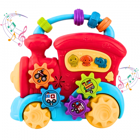 Jocuri educative si puzzle - Jucărie Locomotivă Interactivă cu Sunete și Lumini pentru Copii