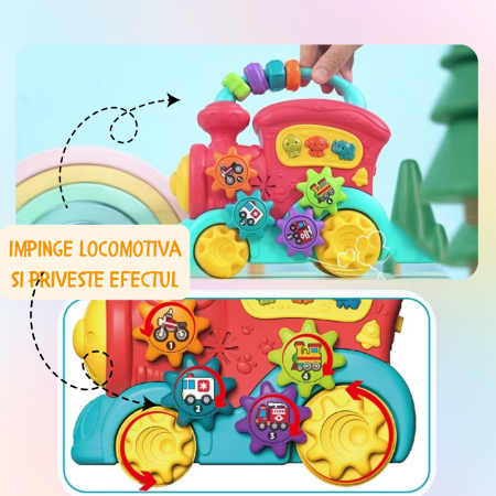 Jucărie Locomotivă Interactivă cu Sunete și Lumini pentru Copii [2]