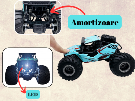 Mașinuță cu Telecomandă 4x4 Off-Road - Suspensii Puternice, Baterie Reîncărcabilă [1]