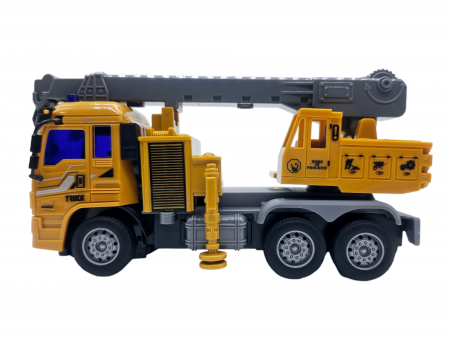 Masina Macara de jucarie cu Telecomanda RC pentru copii, Cu lumini, 4 Directii, Baterii incluse, 21 cm,Galben [7]