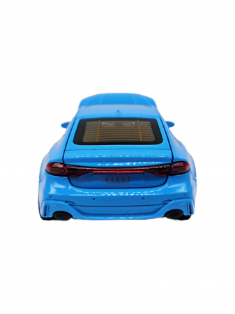Masina metalica Audi A7,  Sunete si lumini, usi capota si portbagaj care se deschid, Baterii incluse, 16cm, Albastru, Scara 1:32, Replica [4]