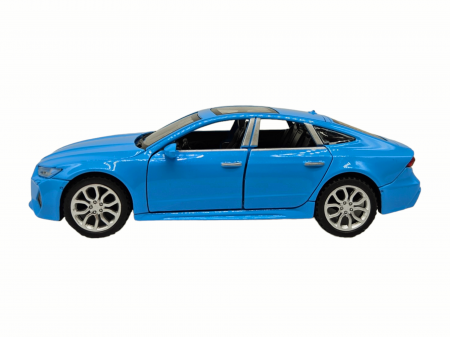 Masina metalica Audi A7,  Sunete si lumini, usi capota si portbagaj care se deschid, Baterii incluse, 16cm, Albastru, Scara 1:32, Replica [6]
