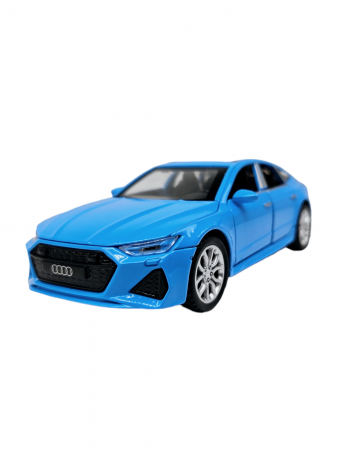 Masina metalica Audi A7,  Sunete si lumini, usi capota si portbagaj care se deschid, Baterii incluse, 16cm, Albastru, Scara 1:32, Replica [7]