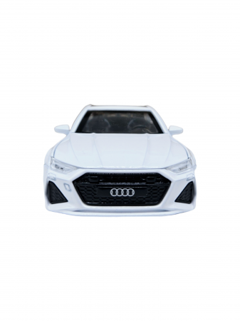 Masina metalica Audi A7, Sunete si lumini, usi capota si portbagaj care se deschid, Baterii incluse, 16cm, Alb, Scara 1:32, Replica [6]