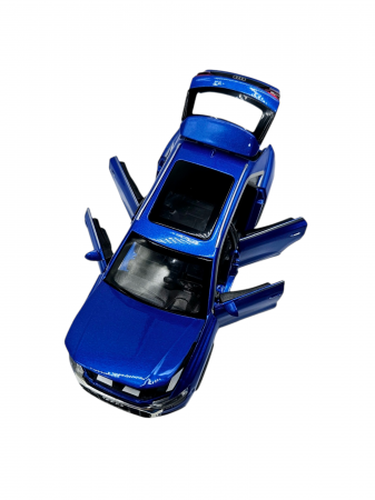 Masina metalica Audi Q8, Sunete realistice, Farurile si stopurile lumineaza, Usile, capota si portbagajul se deschid, Baterii incluse, 16cm, Albastru, Scara 1:32, Replica [4]