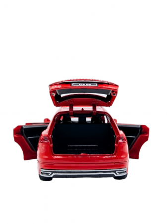 Masina metalica Audi Q8, Sunete realistice, Farurile si stopurile lumineaza, Usile, capota si portbagajul se deschid, Baterii incluse, 16cm, Rosu, Scara 1:32, Replica [7]