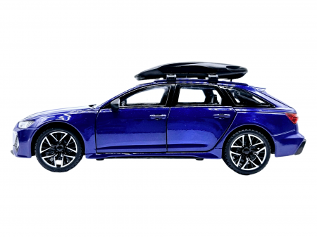 Masina metalica Audi RS7 cu portbagaj mobil, Sunete realistice, Farurile si stopurile lumineaza, Usile, capota si portbagajul se deschid, Baterii incluse,  21cm, Albastru,replica [7]