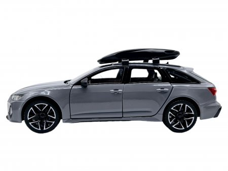 Masina metalica Audi RS7 cu portbagaj mobil, Sunete realistice, Farurile si stopurile lumineaza, Usile, capota si portbagajul se deschid, Baterii incluse,  21cm, Gri, Replica [7]
