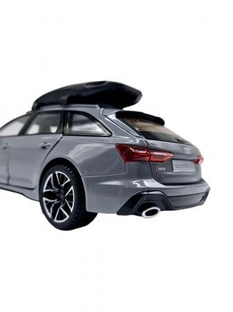 Masina metalica Audi RS7 cu portbagaj mobil, Sunete realistice, Farurile si stopurile lumineaza, Usile, capota si portbagajul se deschid, Baterii incluse,  21cm, Gri, Replica [8]