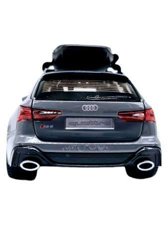 Masina metalica Audi RS7 cu portbagaj mobil, Sunete realistice, Farurile si stopurile lumineaza, Usile, capota si portbagajul se deschid, Baterii incluse,  21cm, Gri, Replica [9]