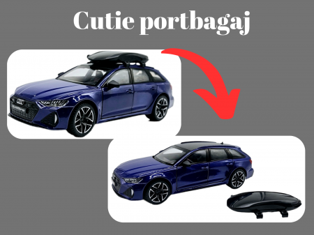 Masina metalica Audi RS7 cu portbagaj mobil, Sunete realistice, Farurile si stopurile lumineaza, Usile, capota si portbagajul se deschid, Baterii incluse,  21cm, Albastru,replica [2]