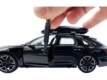 Masina metalica Audi RS7 cu portbagaj mobil, Sunete realistice, Farurile si stopurile lumineaza, Usile, capota si portbagajul se deschid, Baterii incluse,  21cm, Negru, Replica [9]