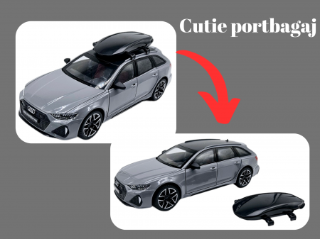Masina metalica Audi RS7 cu portbagaj mobil, Sunete realistice, Farurile si stopurile lumineaza, Usile, capota si portbagajul se deschid, Baterii incluse,  21cm, Gri, Replica [2]