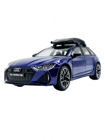 Masina metalica Audi RS7 cu portbagaj mobil, Sunete realistice, Farurile si stopurile lumineaza, Usile, capota si portbagajul se deschid, Baterii incluse,  21cm, Albastru,replica [5]