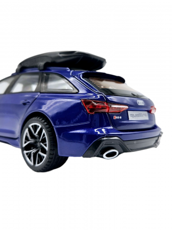 Masina metalica Audi RS7 cu portbagaj mobil, Sunete realistice, Farurile si stopurile lumineaza, Usile, capota si portbagajul se deschid, Baterii incluse,  21cm, Albastru,replica [8]