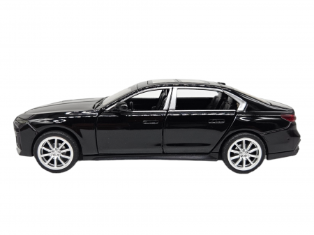 Masina metalica BMW 760, cu sunete si lumini, usi capota si portbagaj care se deschid, 16cm, Negru, Scara 1:32, Replica [7]