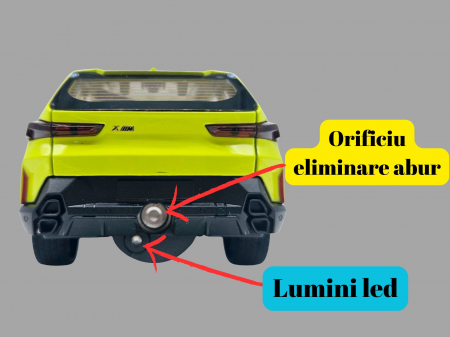 Masina Metalica tip BMW XM cu Efecte de Fum, Sunete si Lumini, Usi Mobile, Functie Pull-back, Baterii incluse, 21cm, Verde neon [3]
