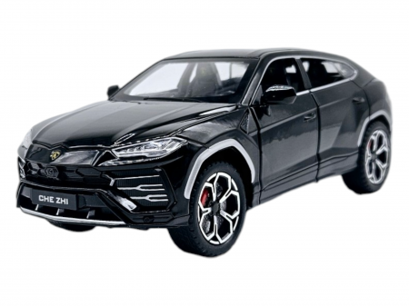 Masina metalica Lamborghini Urus cu efecte de fum, Sunete realistice, Farurile si stopurile lumineaza, Claxoneaza, Capota, portbagajul si cele 4 usi se deschid, Baterii incluse, 21cm, Negru, Replica [8]