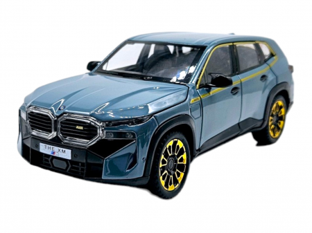Masina metalica BMW XM cu efecte de fum, Sunete realistice, Farurile si stopurile lumineaza, Capota, portbagajul si cele 4 usi se deschid, Baterii incluse, 21cm, Albastru, Replica [7]