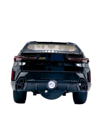 Masina metalica BMW XM cu efecte de fum, Sunete realistice, Farurile si stopurile lumineaza, Capota, portbagajul si cele 4 usi se deschid, Baterii incluse, 21cm, Negru, Replica [8]