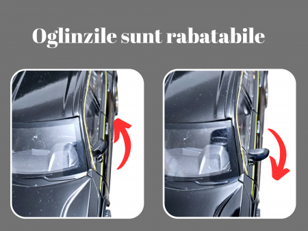 Masina metalica BMW XM cu efecte de fum, Sunete realistice, Farurile si stopurile lumineaza, Capota, portbagajul si cele 4 usi se deschid, Baterii incluse, 21cm, Negru, Replica [4]