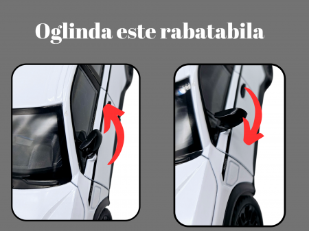 Masina metalica BMW XM cu efecte de fum, Sunete realistice, Farurile si stopurile lumineaza, Capota, portbagajul si cele 4 usi se deschid, Baterii incluse, 21cm, Alb, Replica [4]