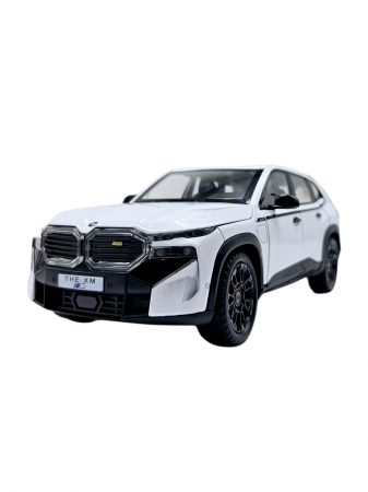 Masina metalica BMW XM cu efecte de fum, Sunete realistice, Farurile si stopurile lumineaza, Capota, portbagajul si cele 4 usi se deschid, Baterii incluse, 21cm, Alb, Replica [7]
