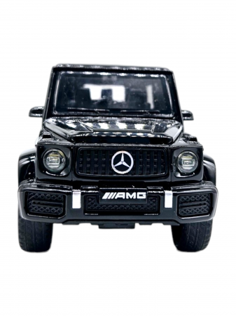 Masina metalica jeep Mercedes G Class cu rulota, Usile, capota si portbagajul se deschid, Sunete si lumini, 34 cm, Negru, Scara 1:32, Replica [11]