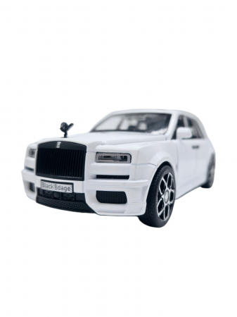 Masina metalica jeep tip Rolls Royce cu rulota, Usile, capota si portbagajul se deschid, Sunete si lumini, 34 cm, Alb, Scara 1:32 [9]