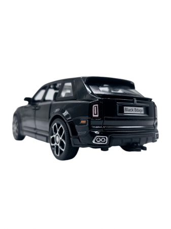 Masina metalica jeep tip Rolls Royce cu rulota, Usile, capota si portbagajul se deschid, Sunete si lumini, 34 cm, Negru, Scara 1:32 [12]