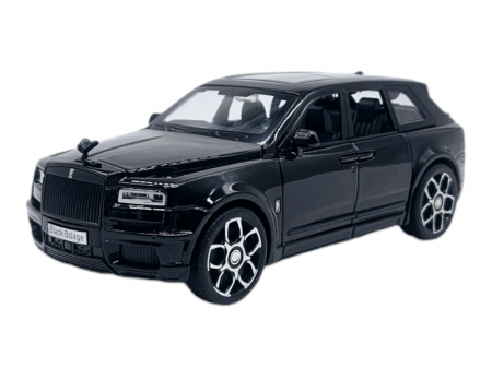 Masina metalica jeep tip Rolls Royce cu rulota, Usile, capota si portbagajul se deschid, Sunete si lumini, 34 cm, Negru, Scara 1:32 [13]