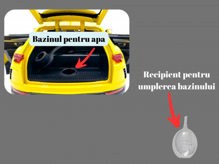 Masina metalica Lamborghini Urus, efecte fum, Sunete realistice, Farurile si stopurile lumineaza, Capota, portbagajul si cele 4 usi se deschid, Baterii incluse, 21cm, Galben, Replica [6]