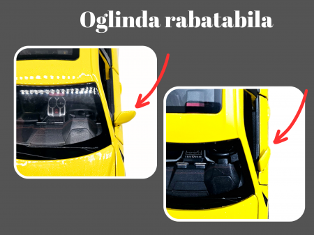 Masina metalica Lamborghini Urus, efecte fum, Sunete realistice, Farurile si stopurile lumineaza, Capota, portbagajul si cele 4 usi se deschid, Baterii incluse, 21cm, Galben, Replica [5]