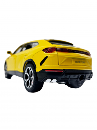 Masina metalica Lamborghini Urus, efecte fum, Sunete realistice, Farurile si stopurile lumineaza, Capota, portbagajul si cele 4 usi se deschid, Baterii incluse, 21cm, Galben, Replica [7]